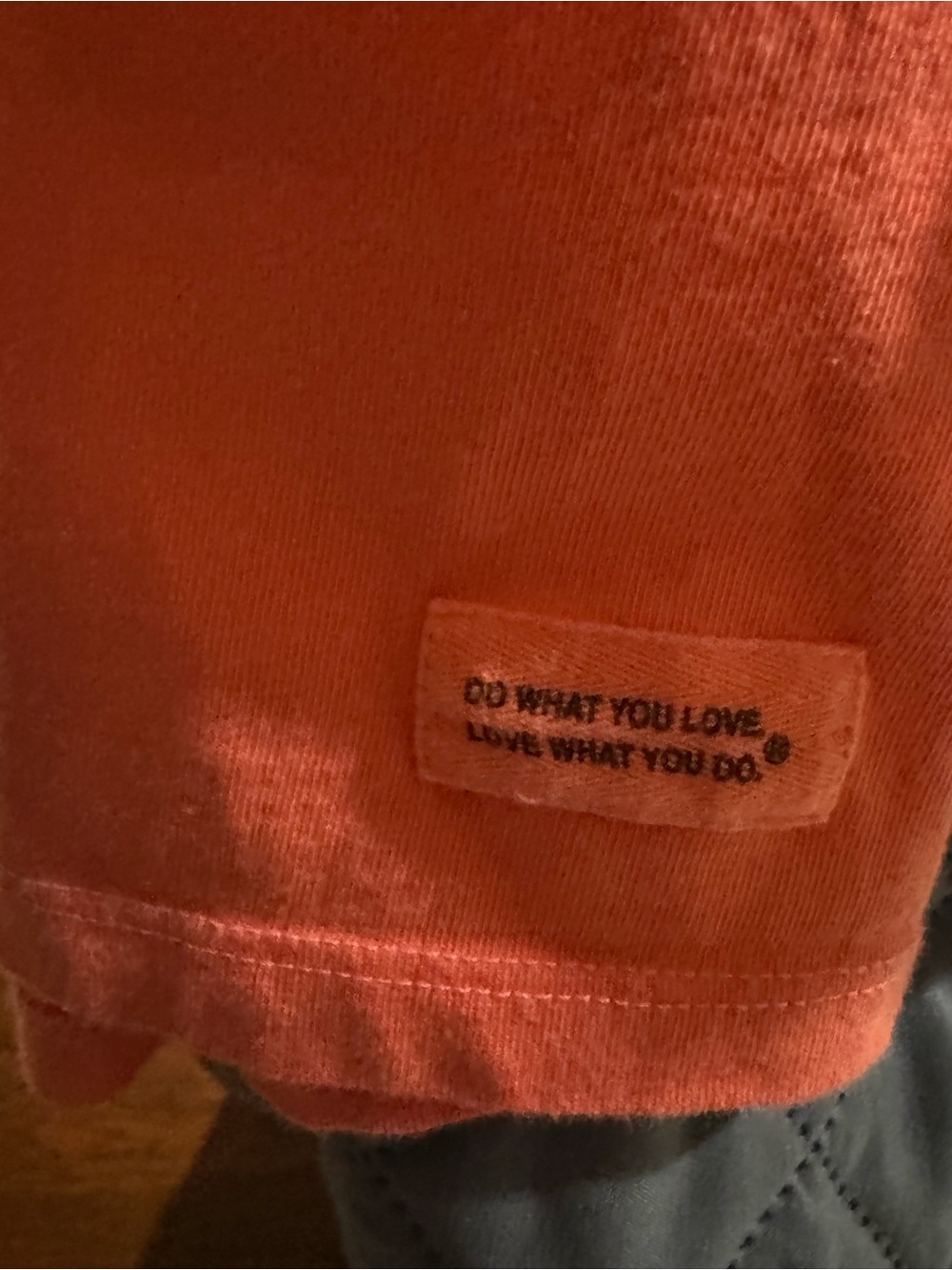 Life Is Good Coral Orange Crewneck Tee with Subtle Logo Print - Picture 3 of 6